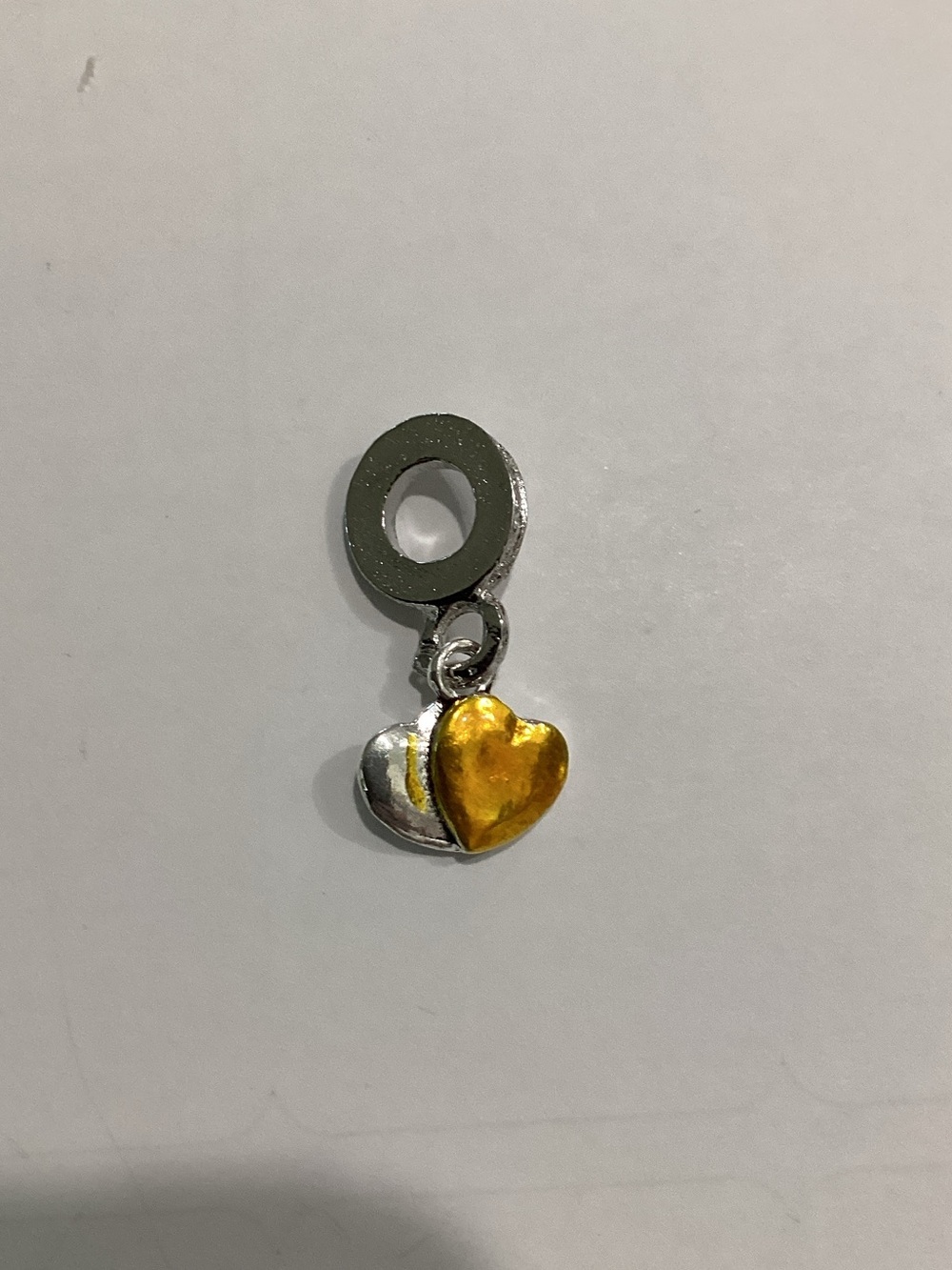 Silver‎ and Gold Heart Charm Pendant - Women Jewelry